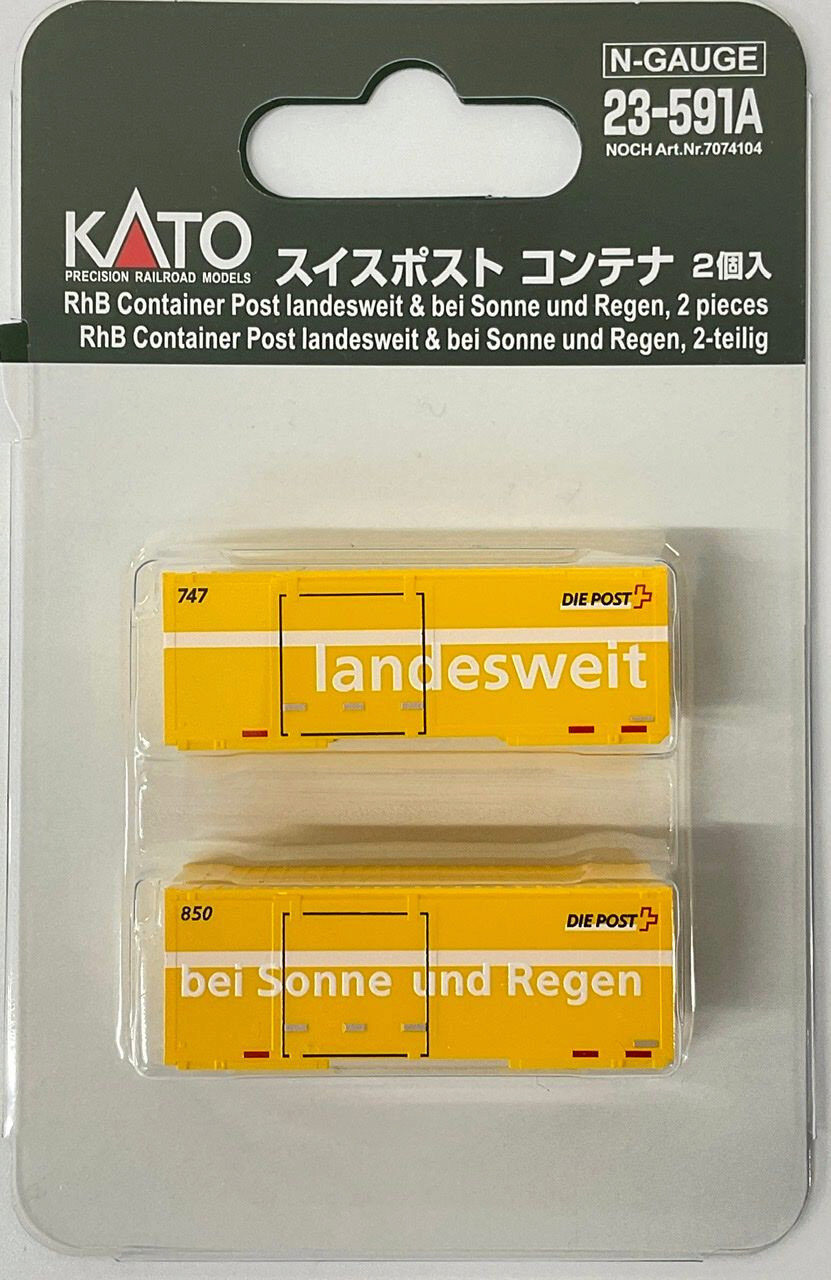 Kato 7074104 RhB 2 x  POST Container, Landesweit  &  bei Sonne und Regen